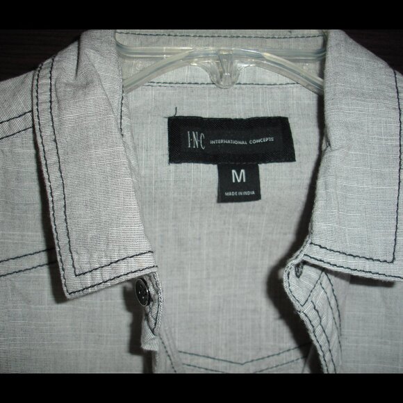 INC Formal Short Sleeve Mens Shirt Medium - Picture 2 of 4